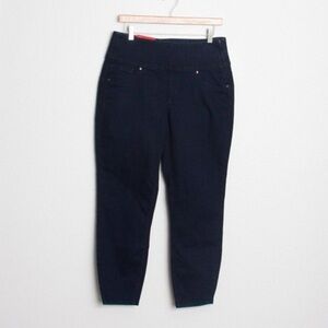NWT Spanx Alexia Cropped Capri Denim Legging Large 10-12 Dark Indigo